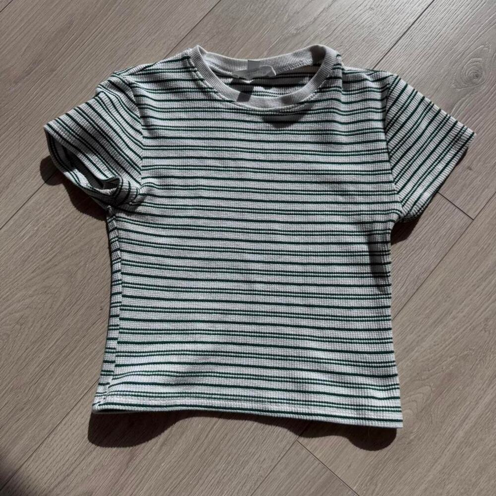 Cute green and cream striped